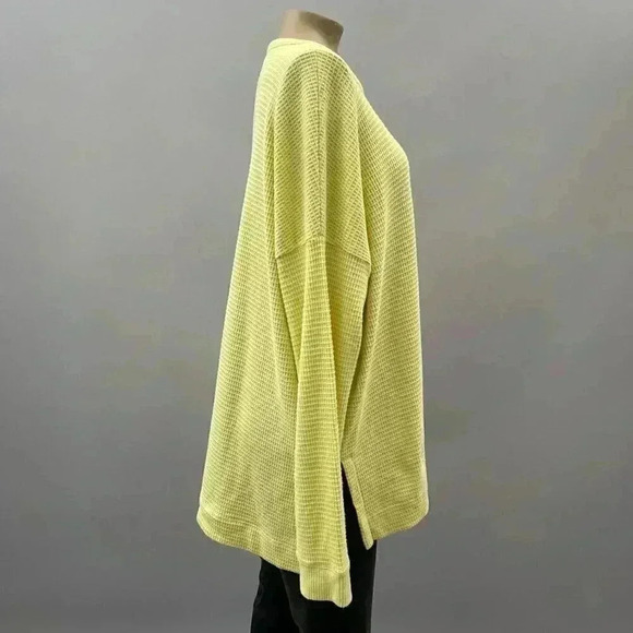 3/$20 Lot Oversized Yellow Waffle Knit Pullover Sweater XL - Picture 4 of 9